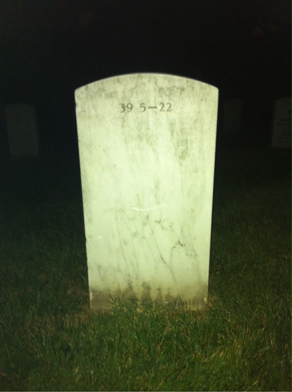 Back of headstone — John Morrissey