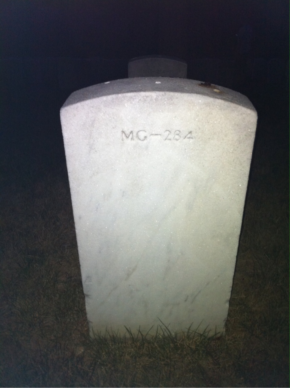 Back of headstone — James Mills