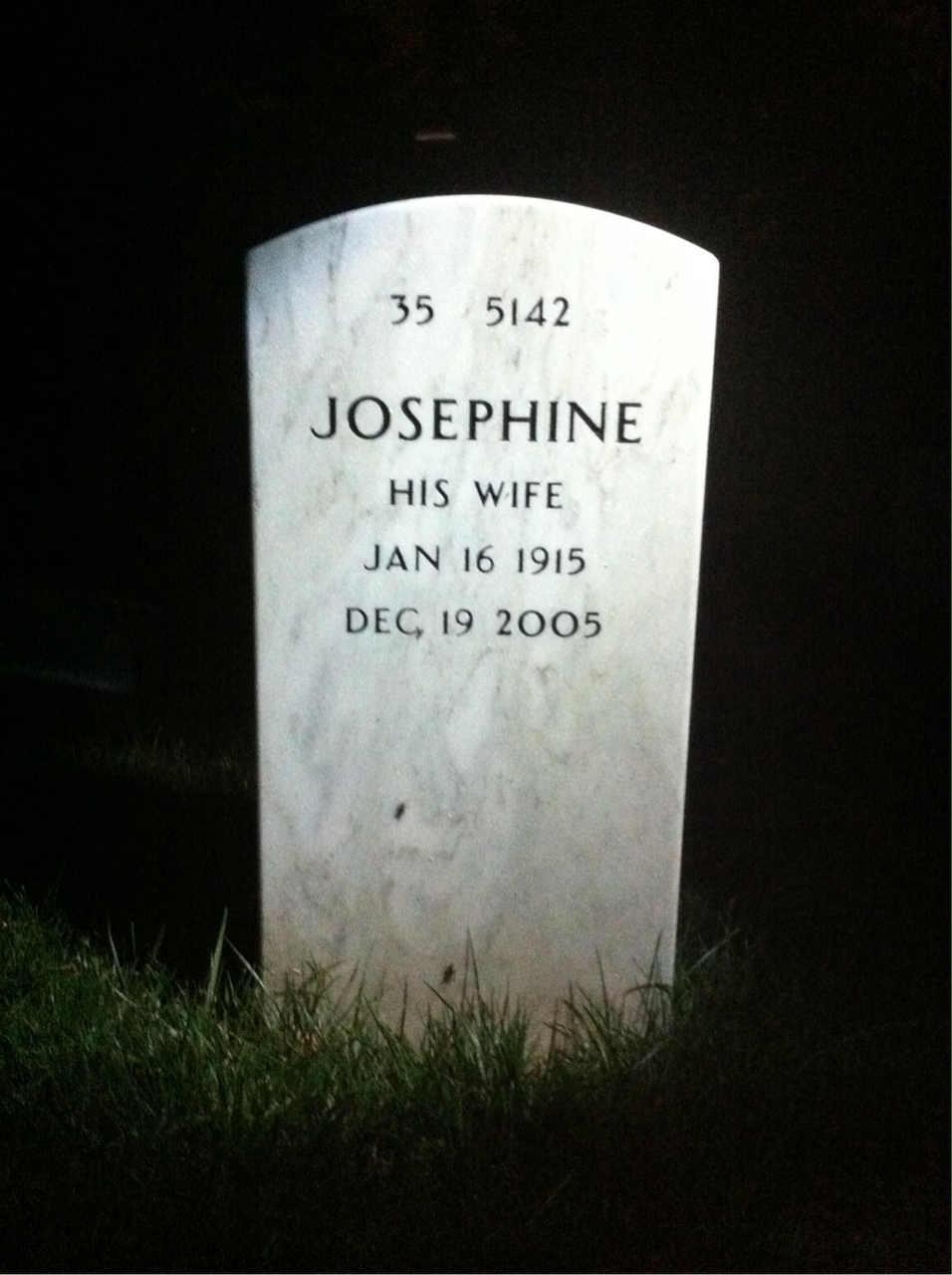 Back of headstone — Thomas Degennaro