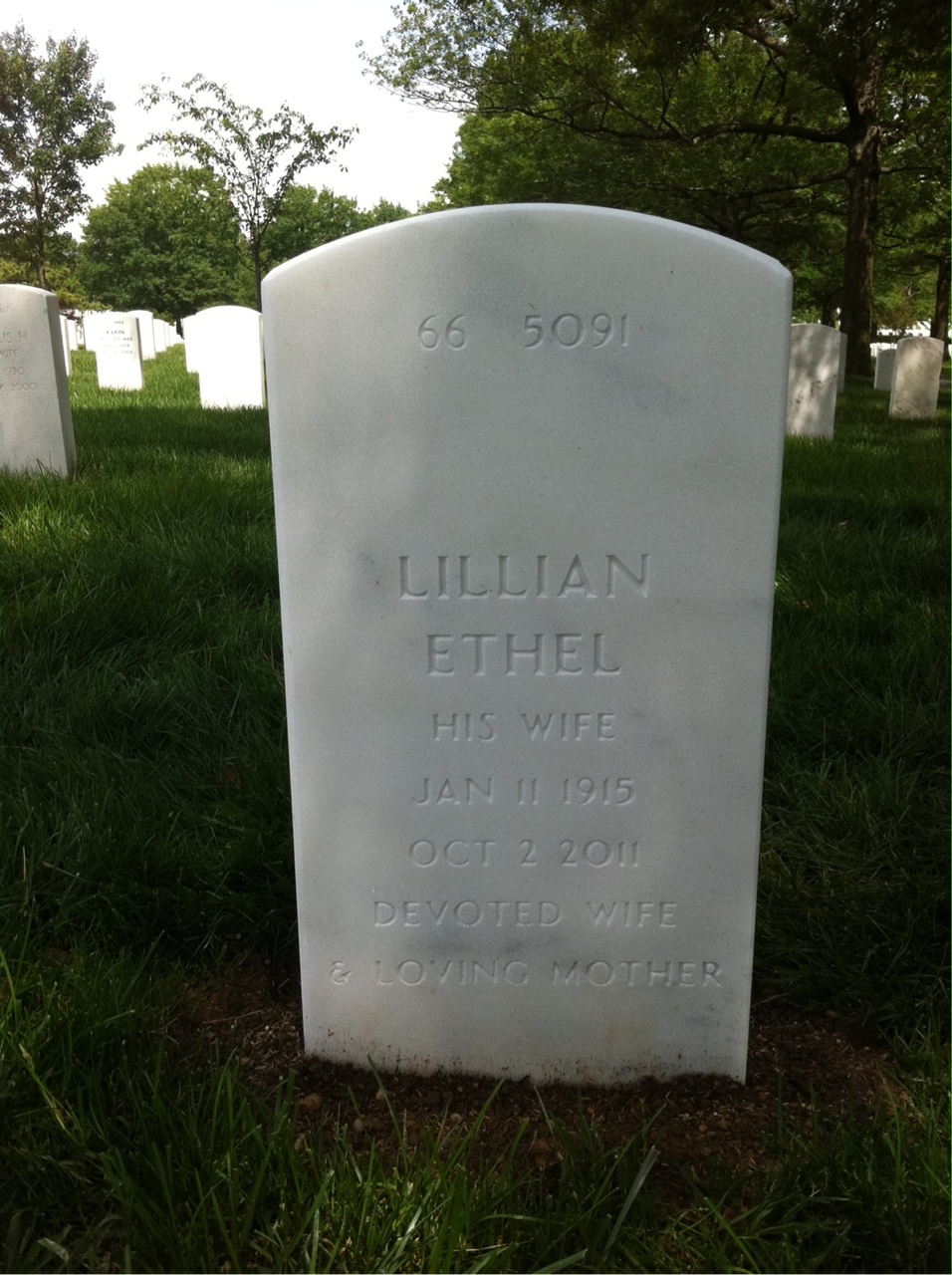 Back of headstone — Ernest Berckman