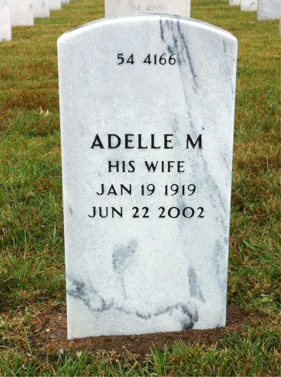 Back of headstone — William R Raymond