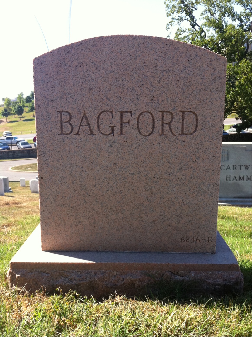 Back of headstone — Frederick Bagford