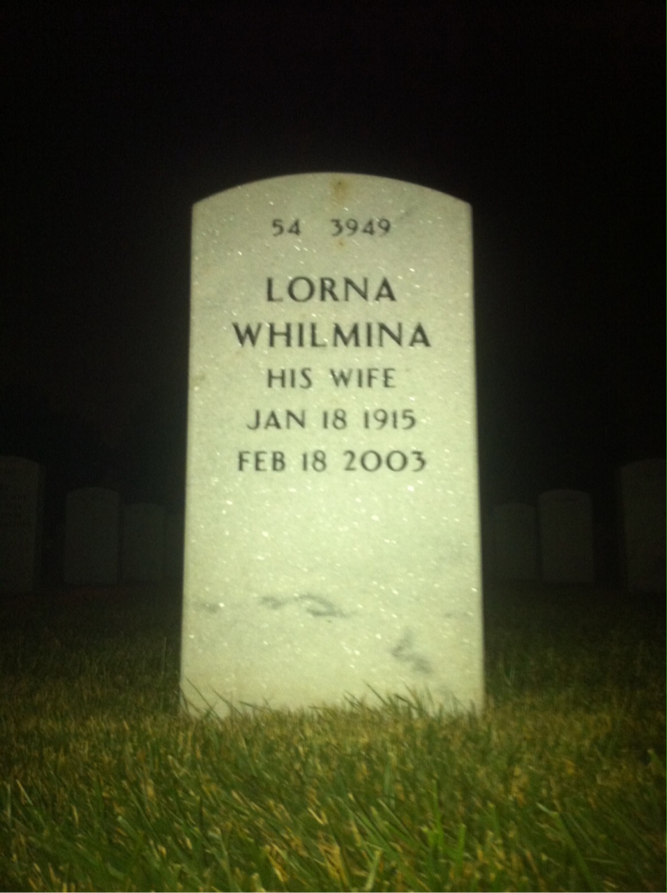 Back of headstone — Leon Curtis