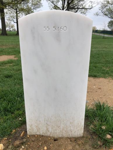 Back of headstone — Walter Lynn Dell