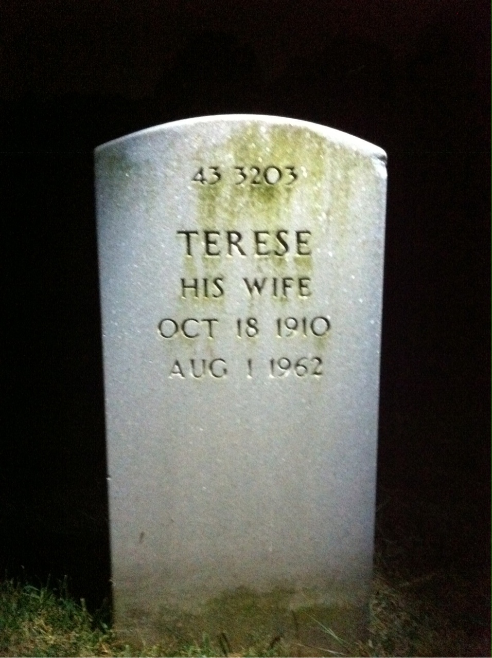 Back of headstone — Floyd Baker