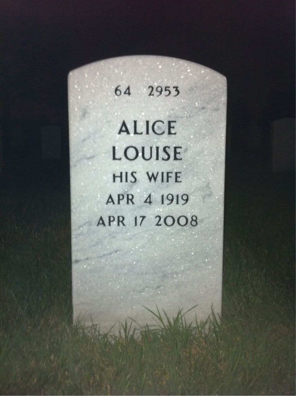 Back of headstone — Raymond Evans