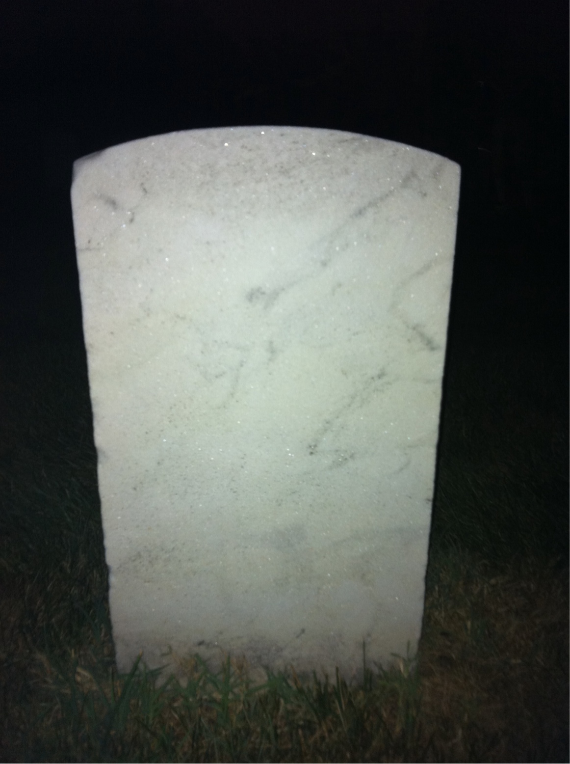 Back of headstone — Ishmael Baker
