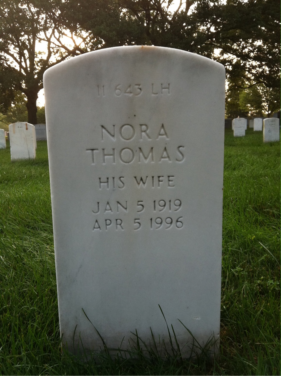 Back of headstone — Chauncey Ambs