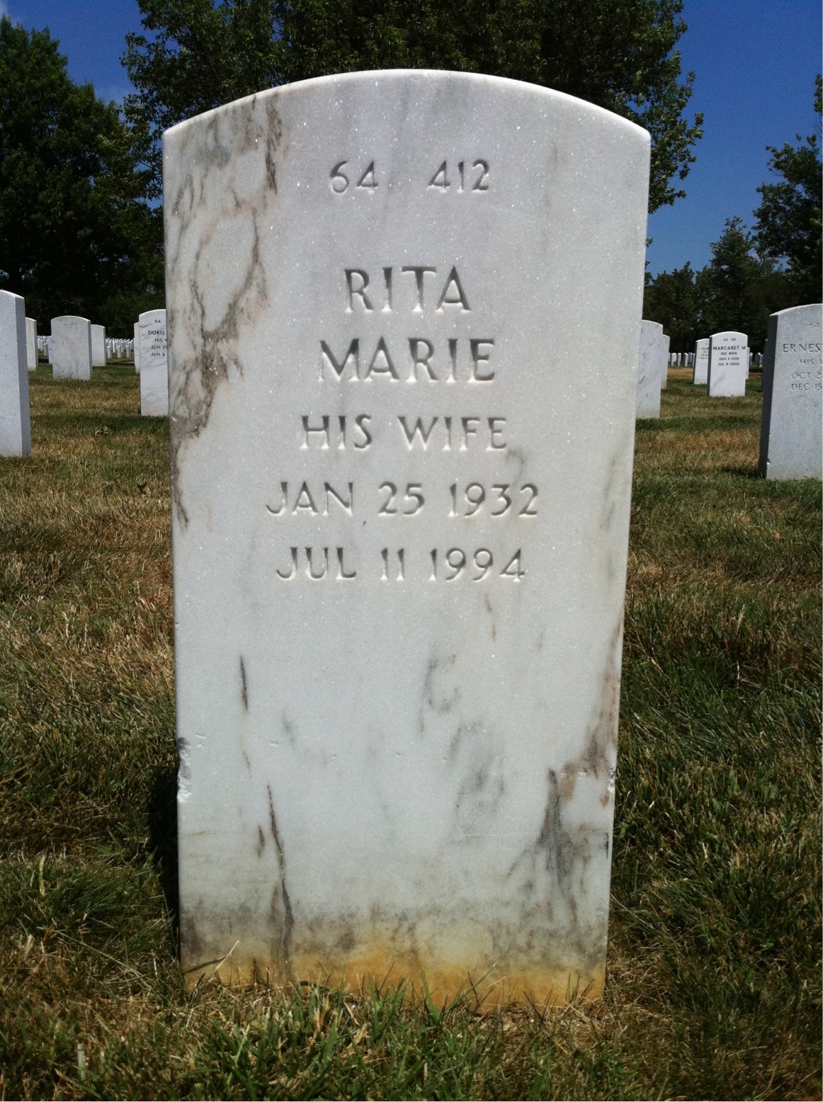 Back of headstone — Willis W Svec