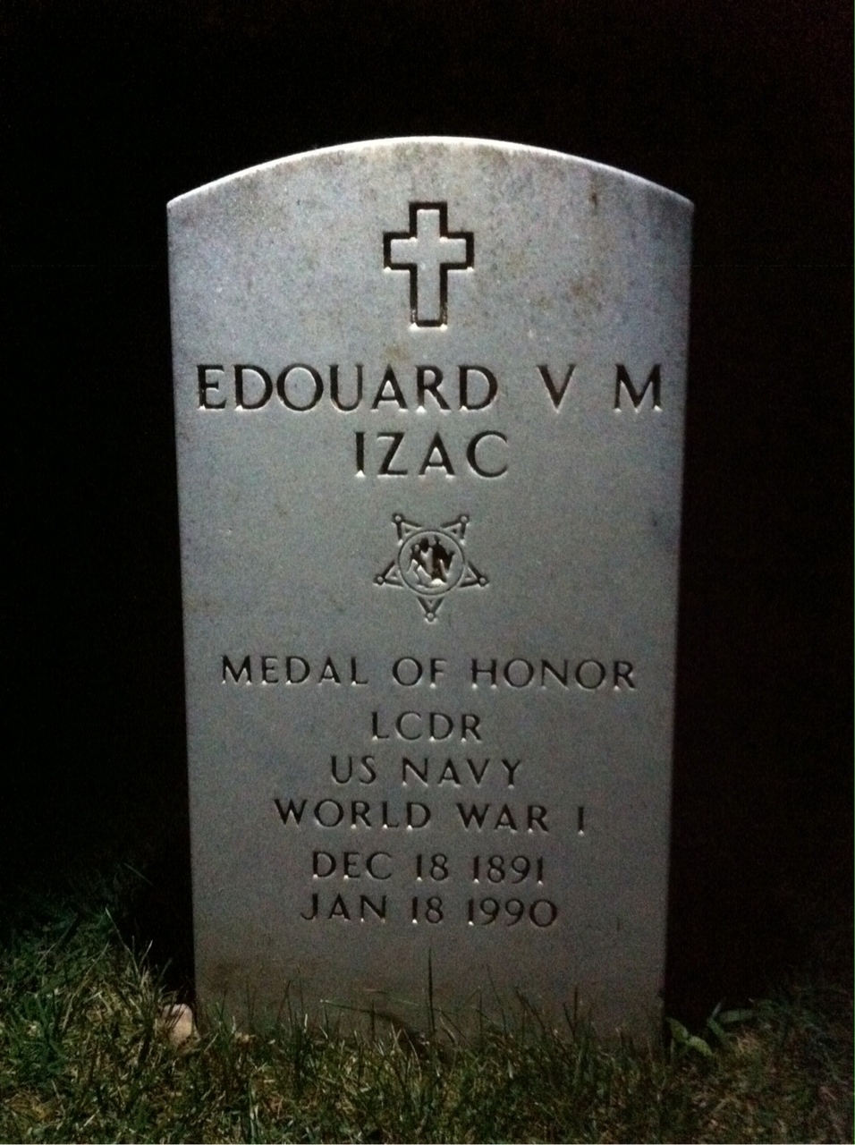 Headstone of Edouard . M. Izac