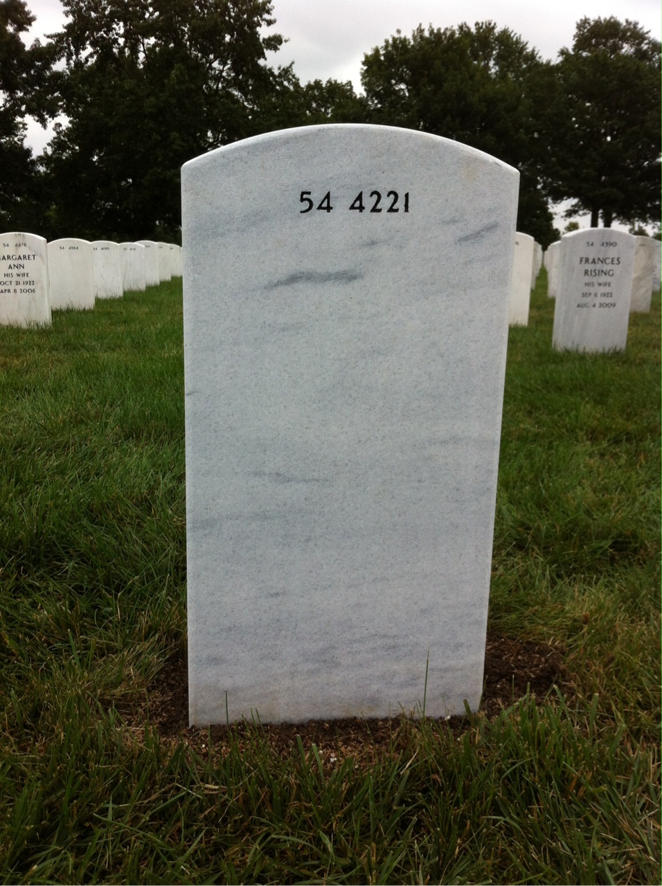 Back of headstone — Francis Mackey