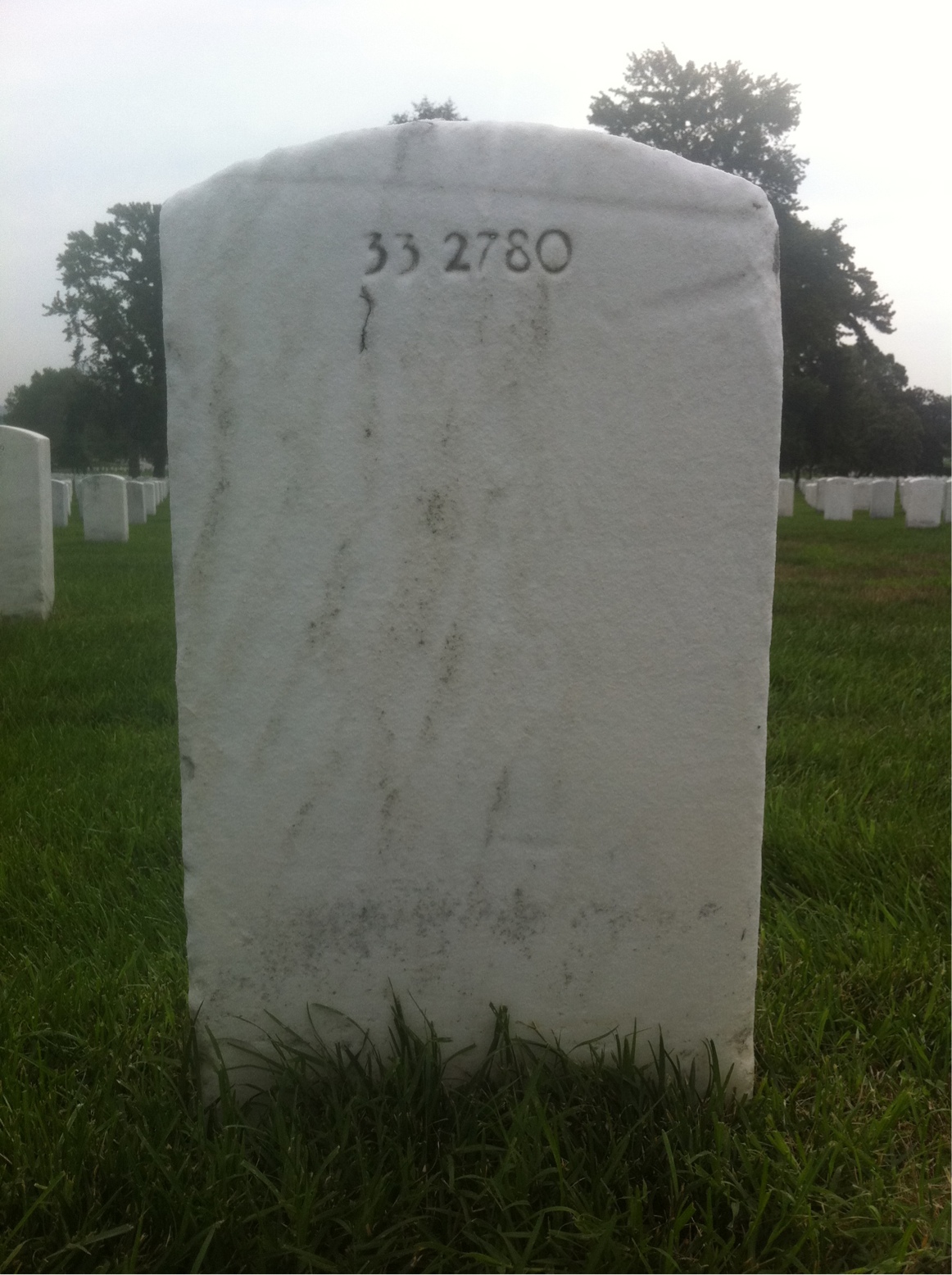 Back of headstone — William Waller Freeman