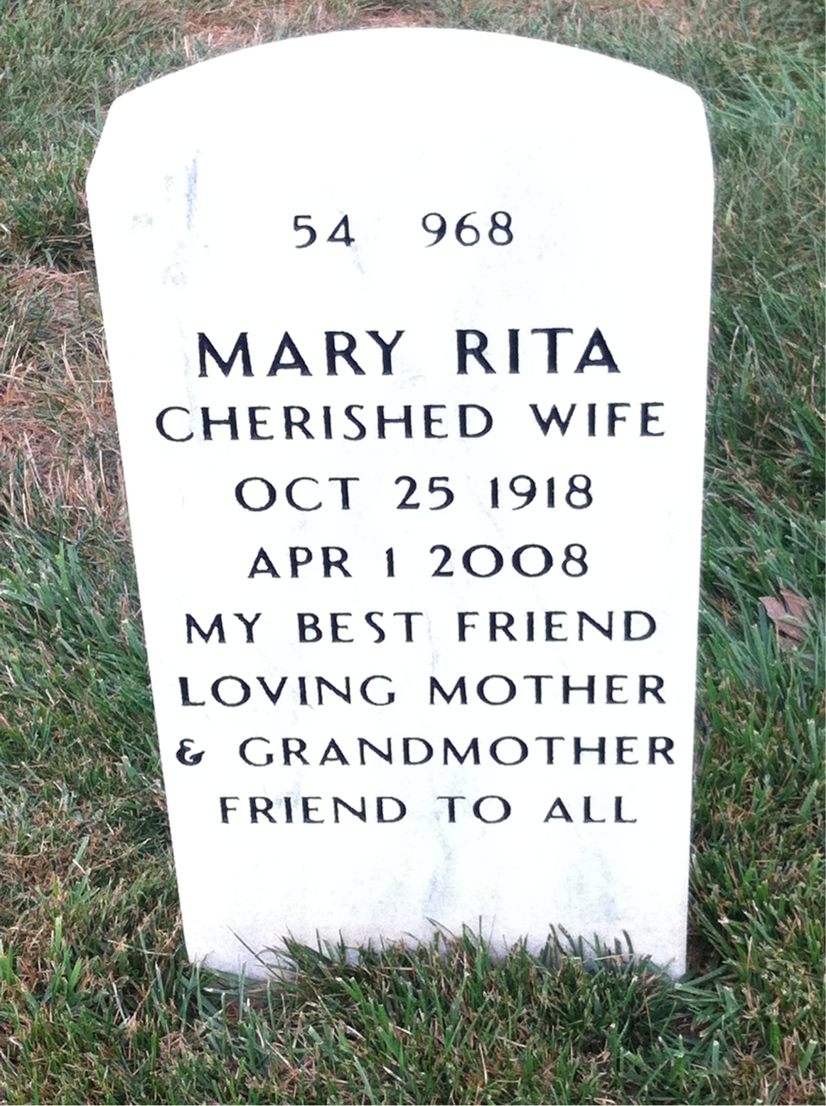 Back of headstone — Jay Van Bloom