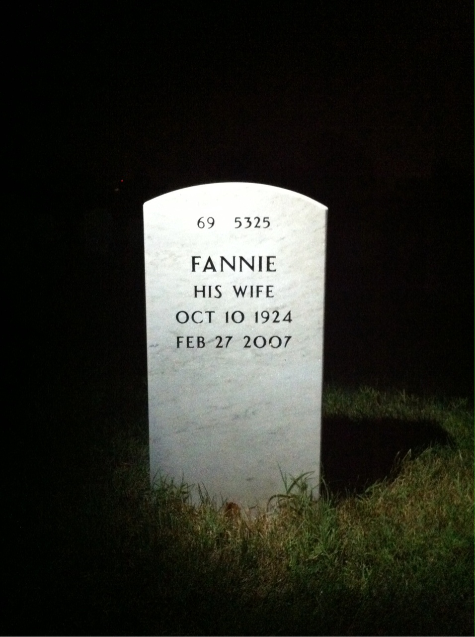 Back of headstone — Leroy Wells