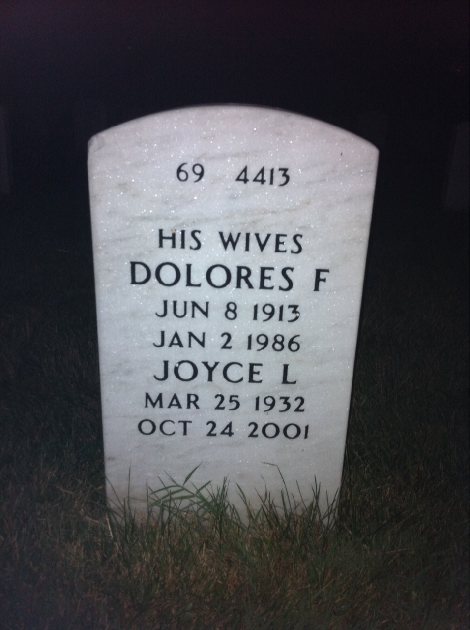 Back of headstone — Dennis Ryan