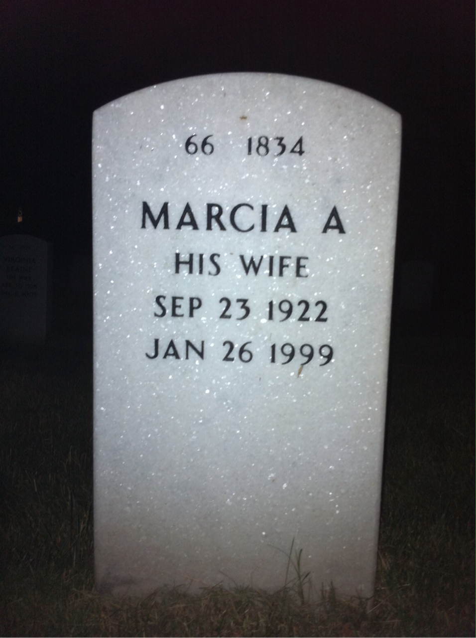 Back of headstone — Harry Lesher