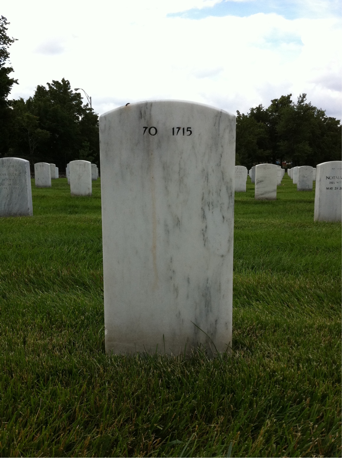 Back of headstone — Samuel Miles