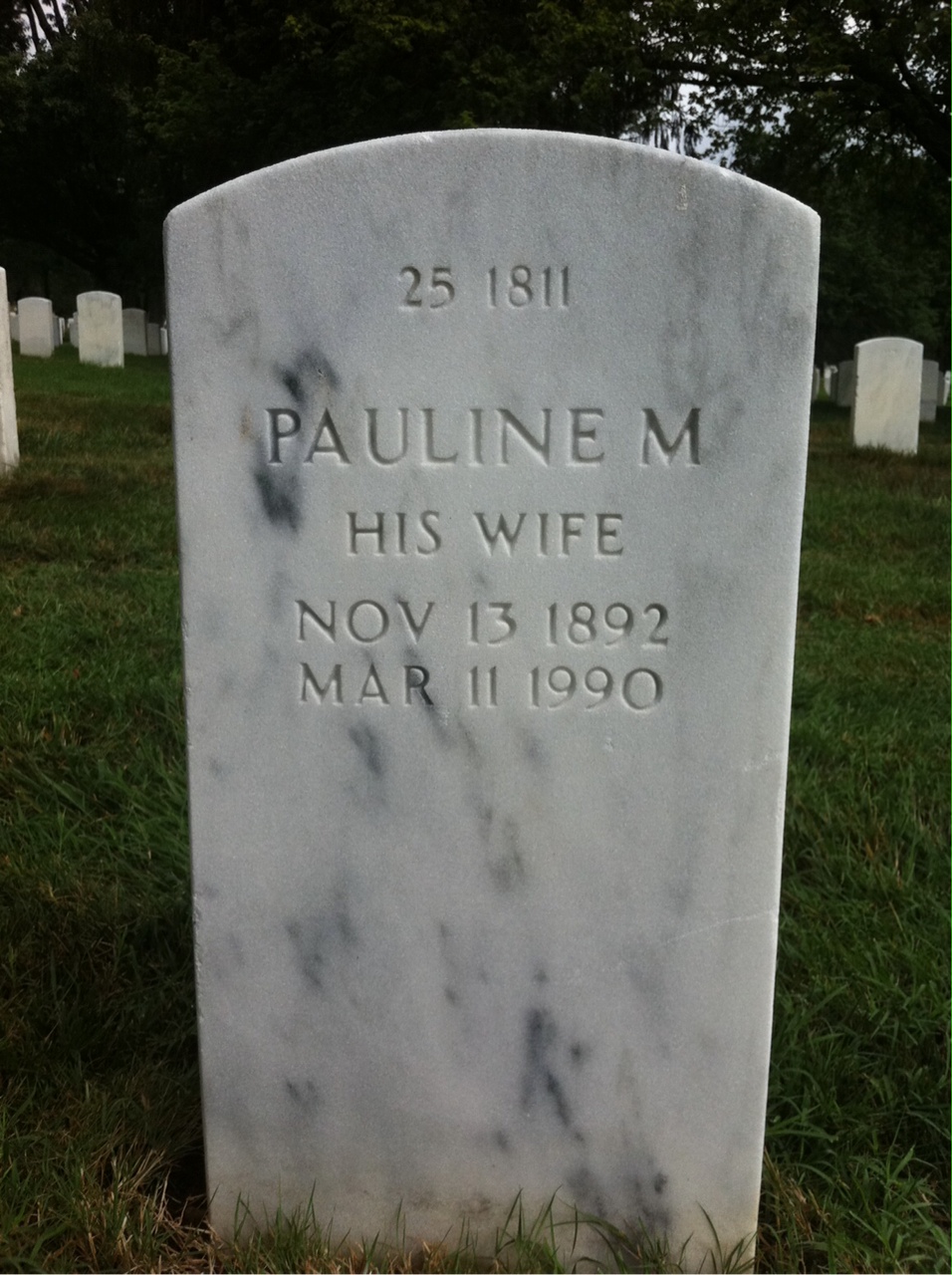 Back of headstone — Eddie Adams
