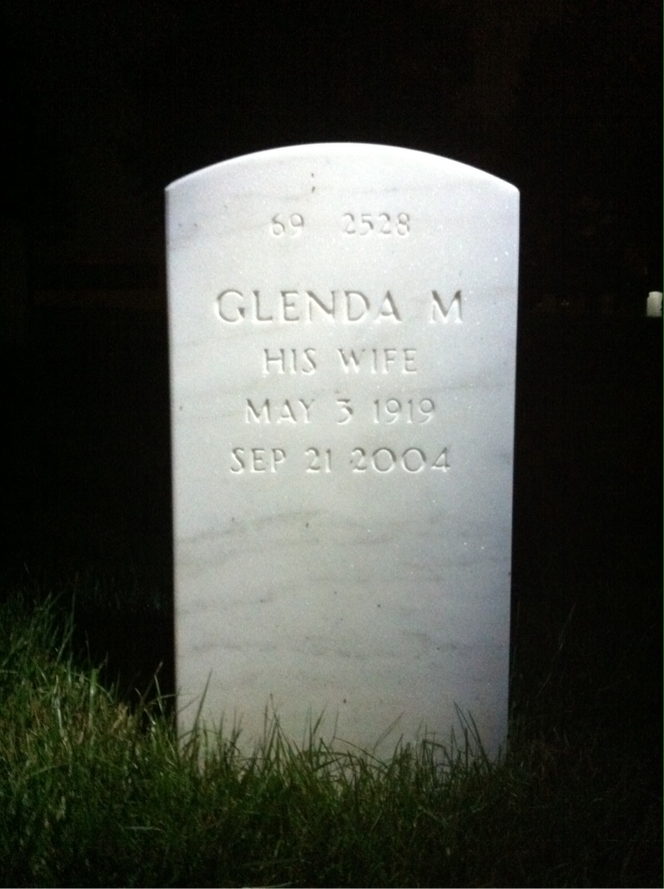 Back of headstone — Arthur Shannon