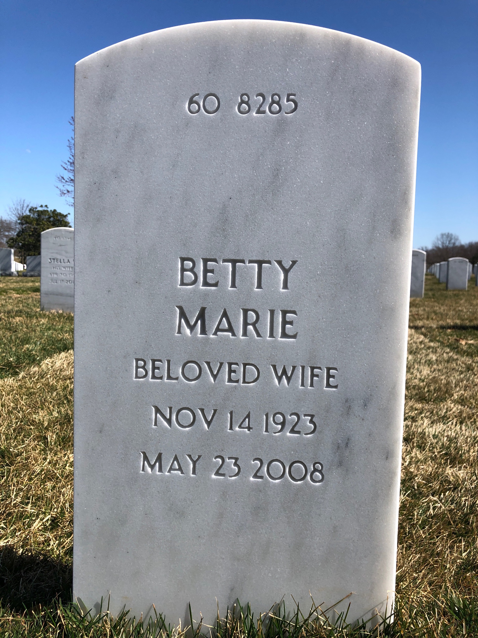 Back of headstone — Kent Carroll