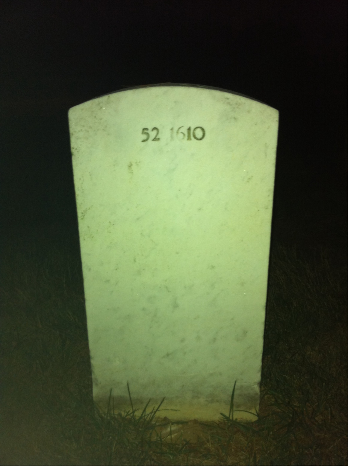 Back of headstone — Ulysses Alford