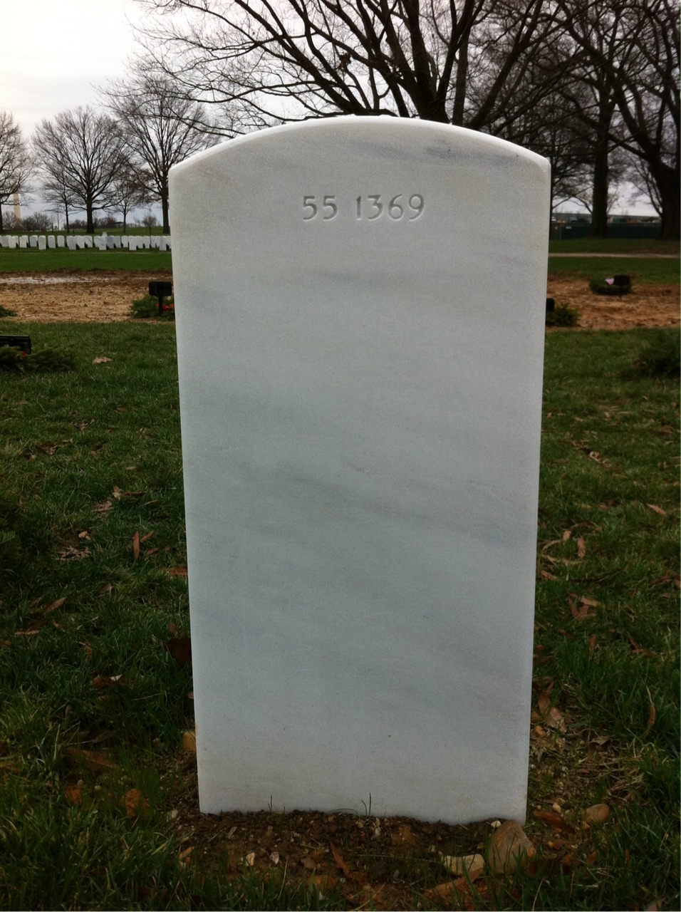 Back of headstone — Darrell Adams