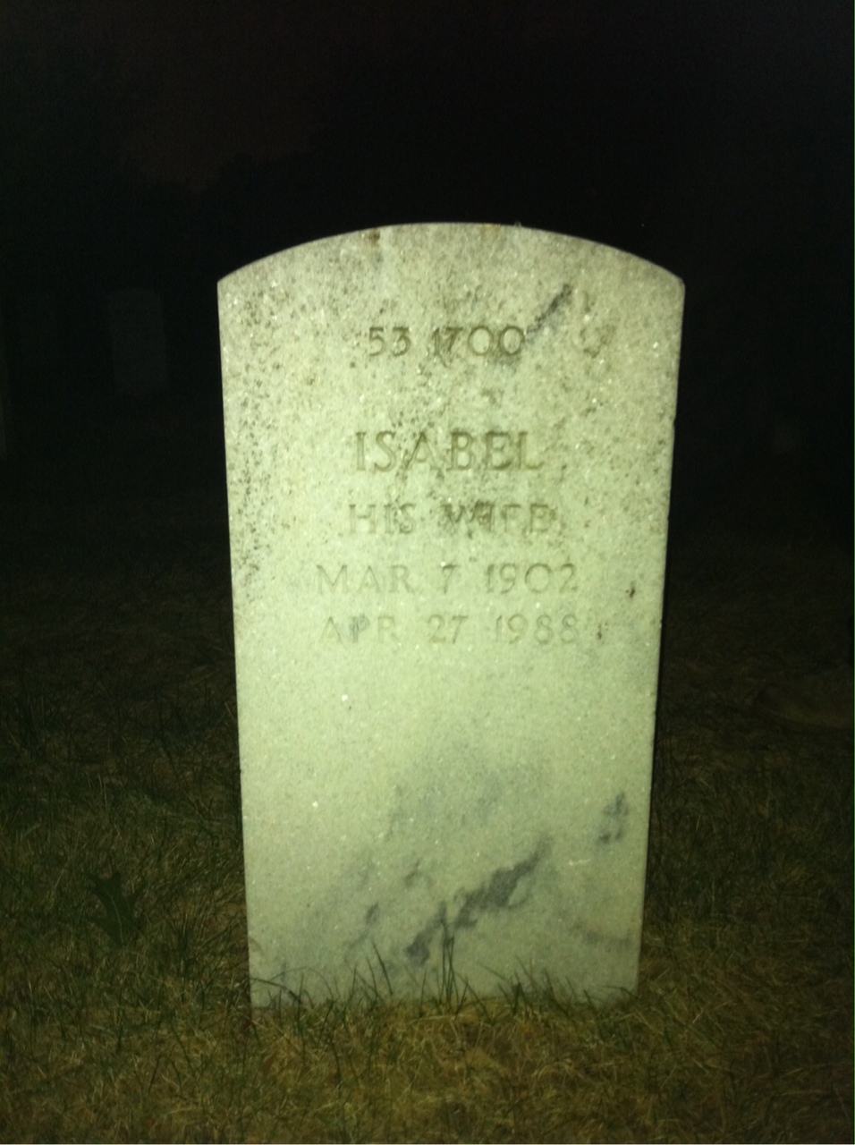 Back of headstone — William Mayer