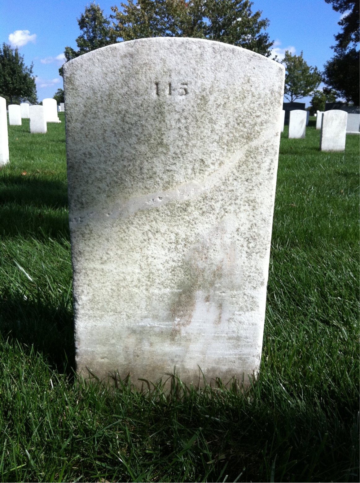 Back of headstone — Infant Son Allen