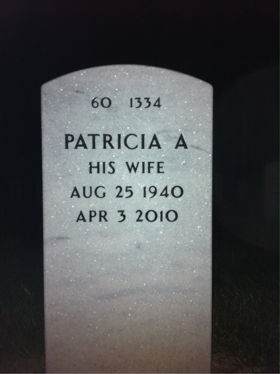 Back of headstone — John Mulcahy