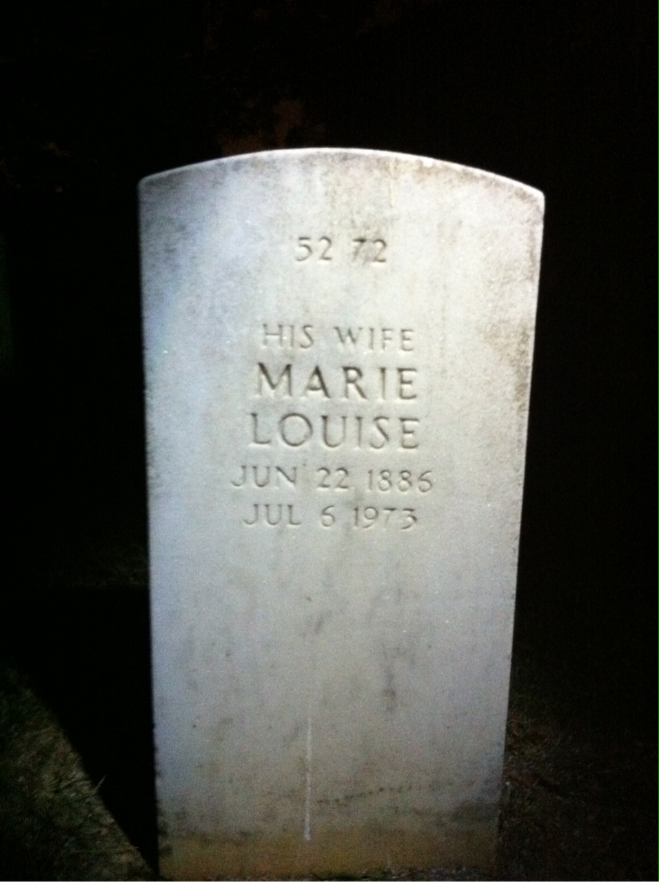 Back of headstone — Frederick Mieling