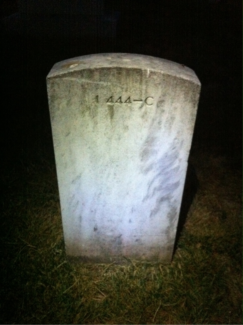 Back of headstone — Eugene Mills