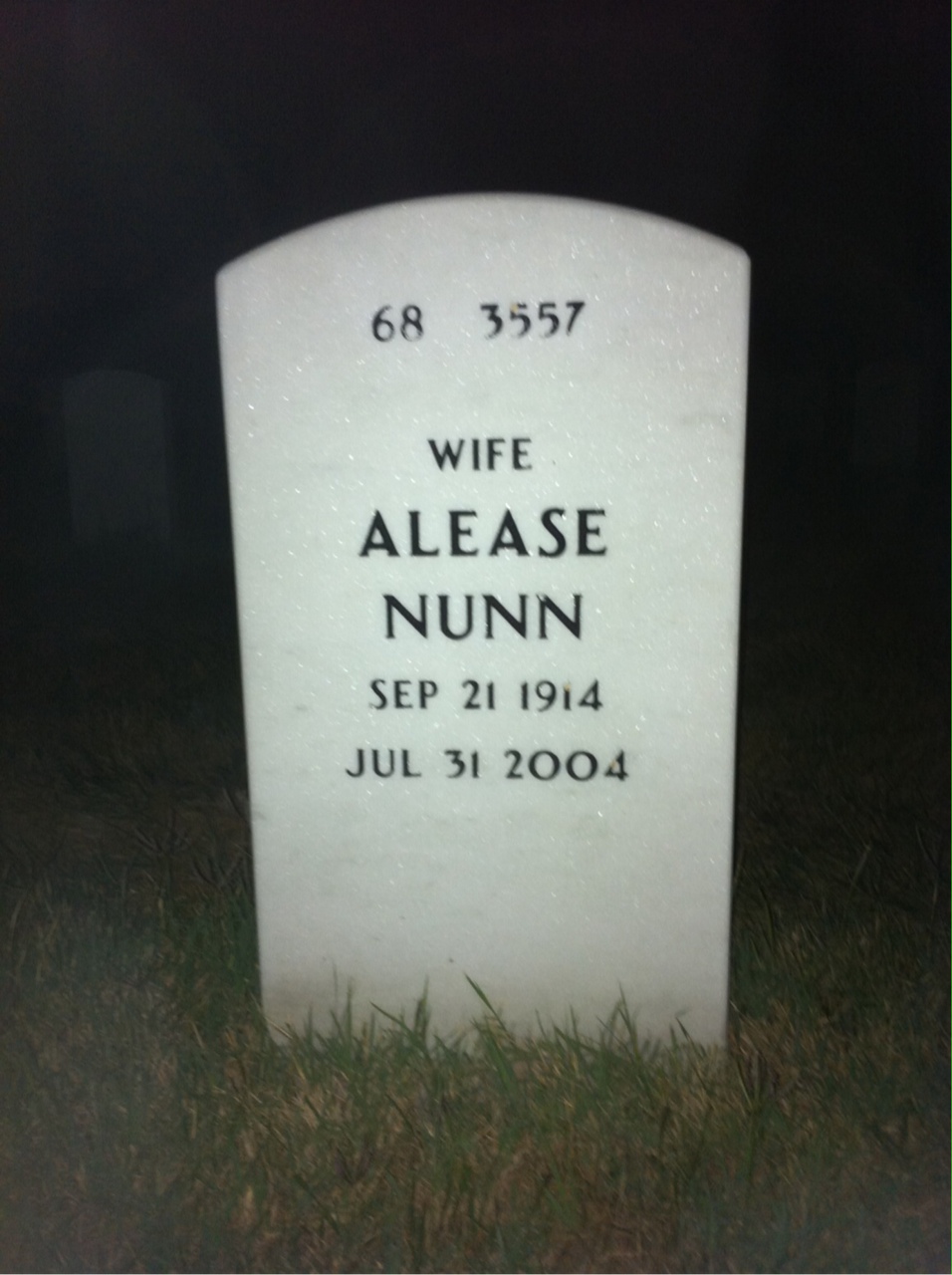 Back of headstone — Charlie Talbott
