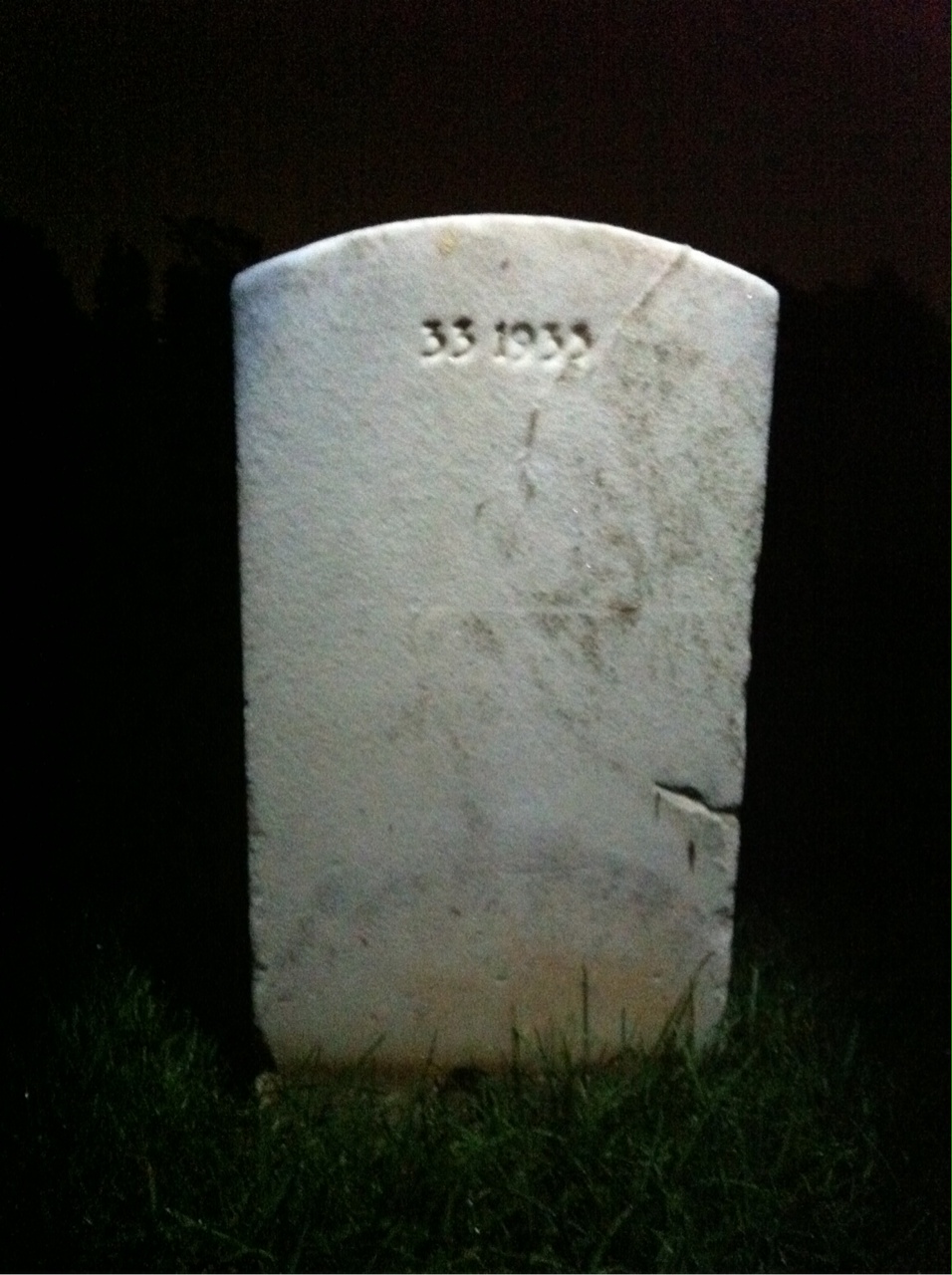 Back of headstone — Mary Mohler