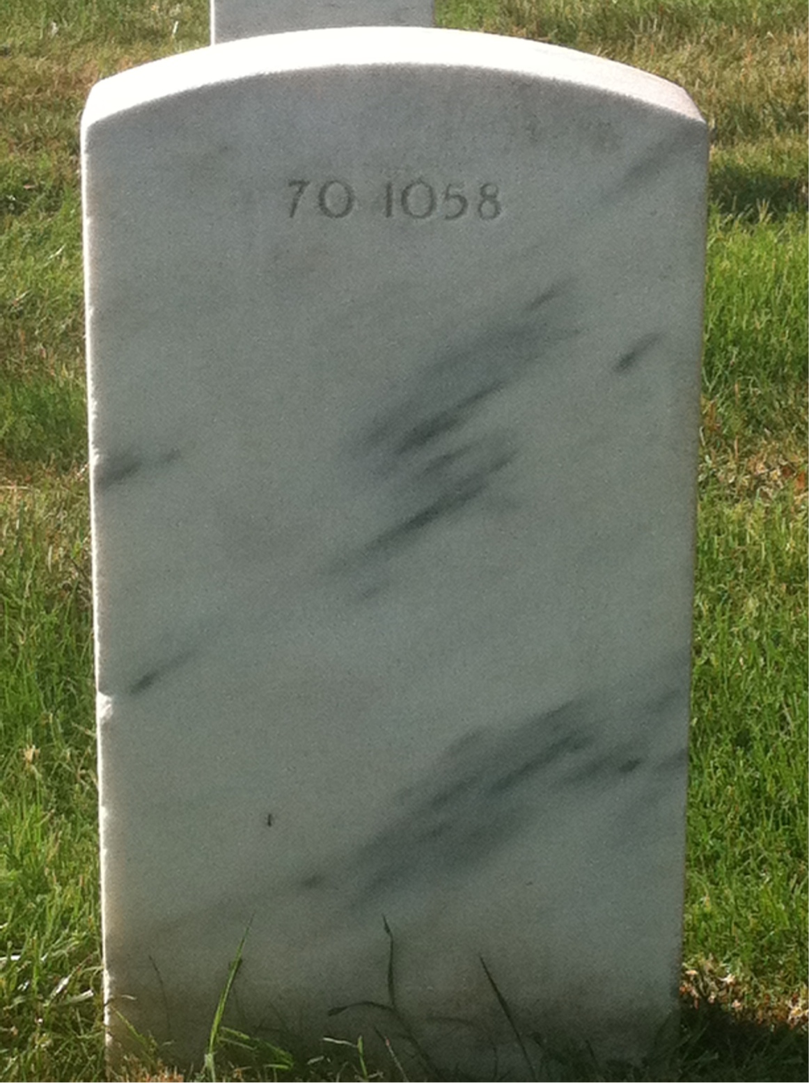 Back of headstone — Thomas Mohr
