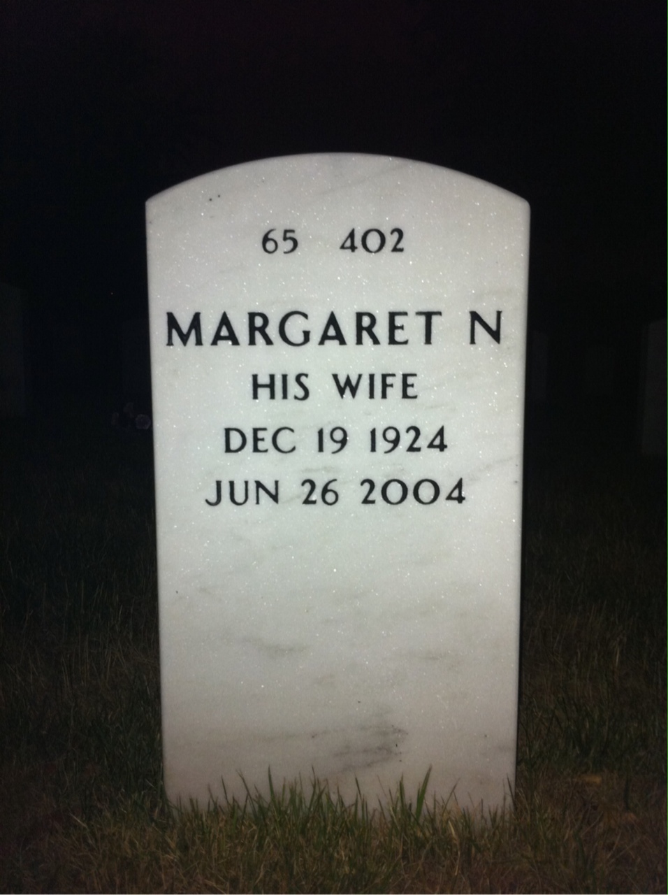 Back of headstone — Martin Otto