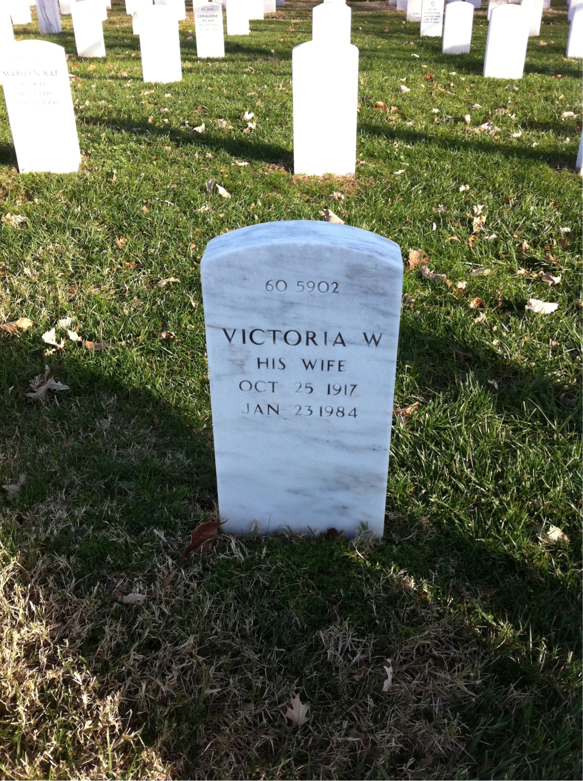 Back of headstone — Victoria Mckennan