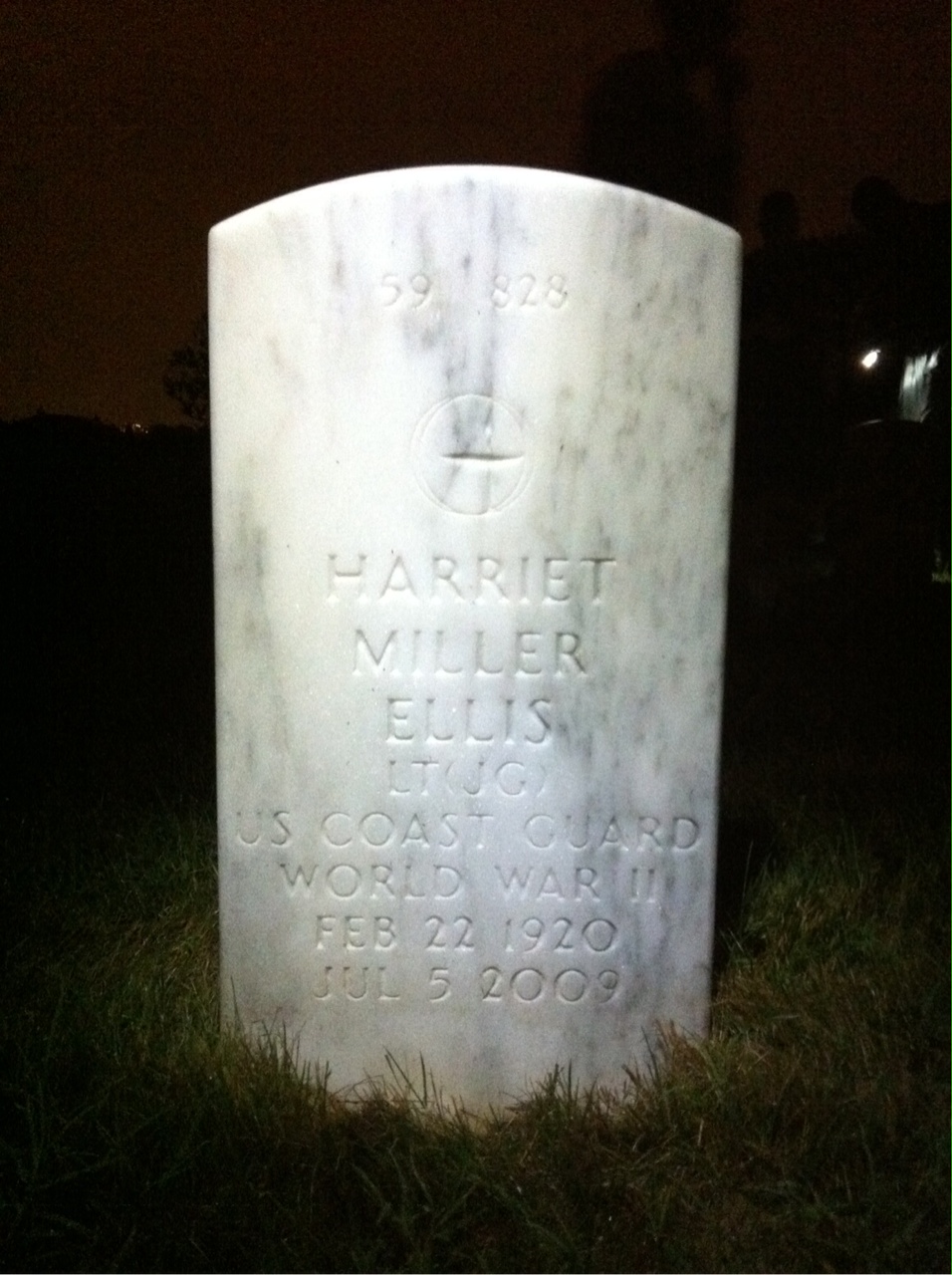 Back of headstone — Harriet Ellis