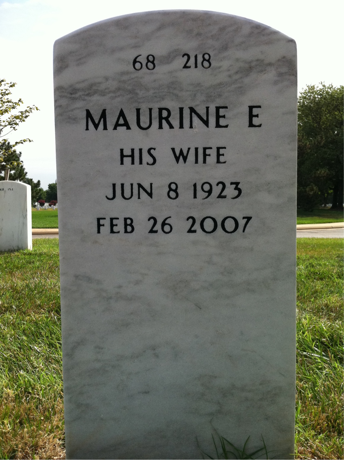 Back of headstone — Warren Ford