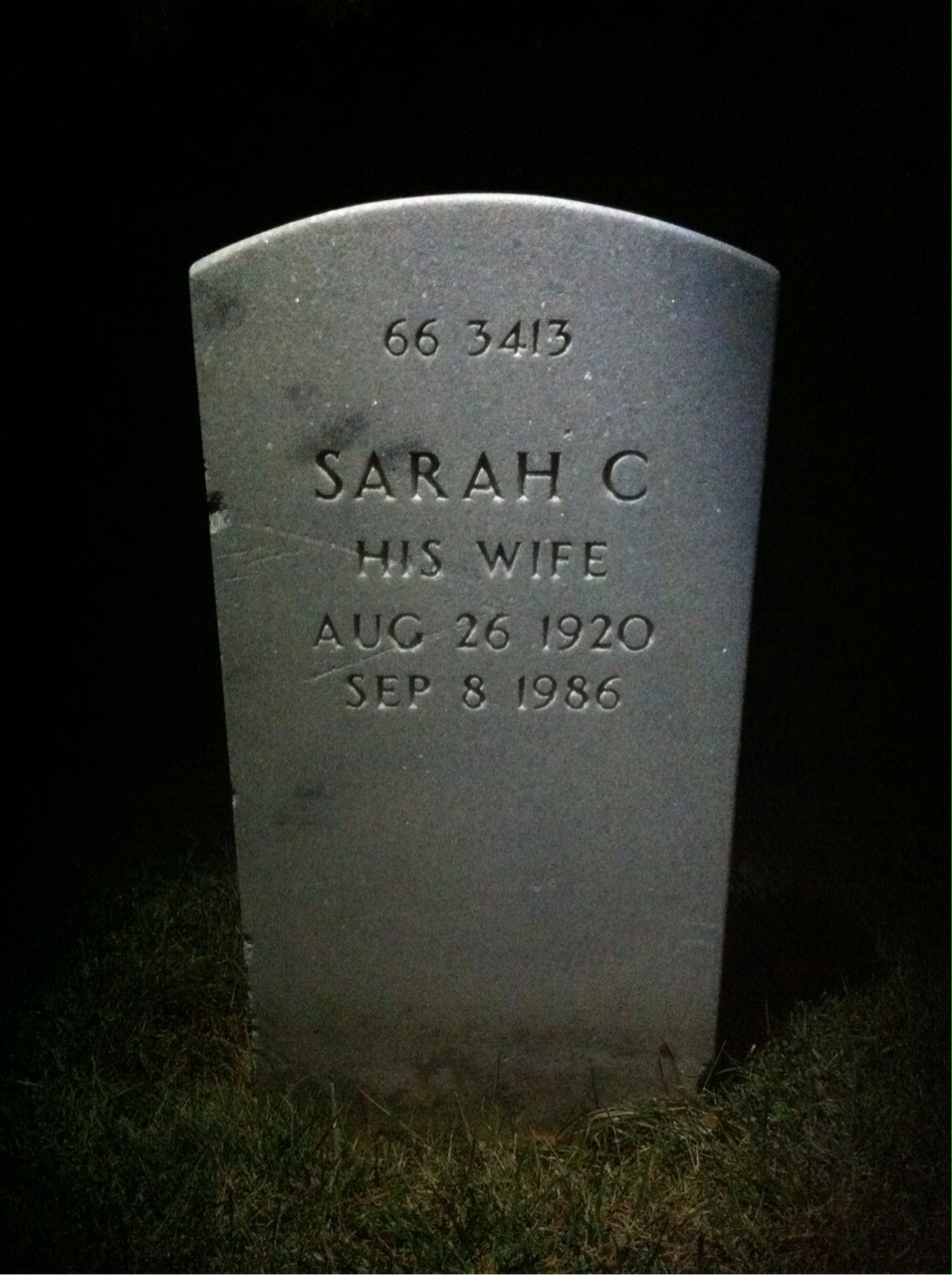 Back of headstone — William Moore