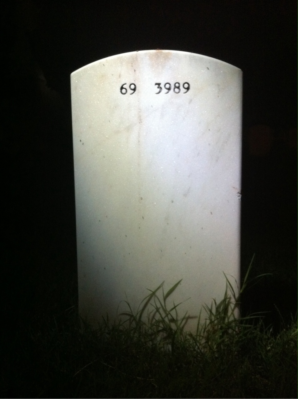 Back of headstone — John Boze