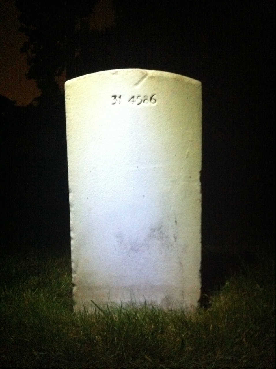 Back of headstone — Calvin Alder