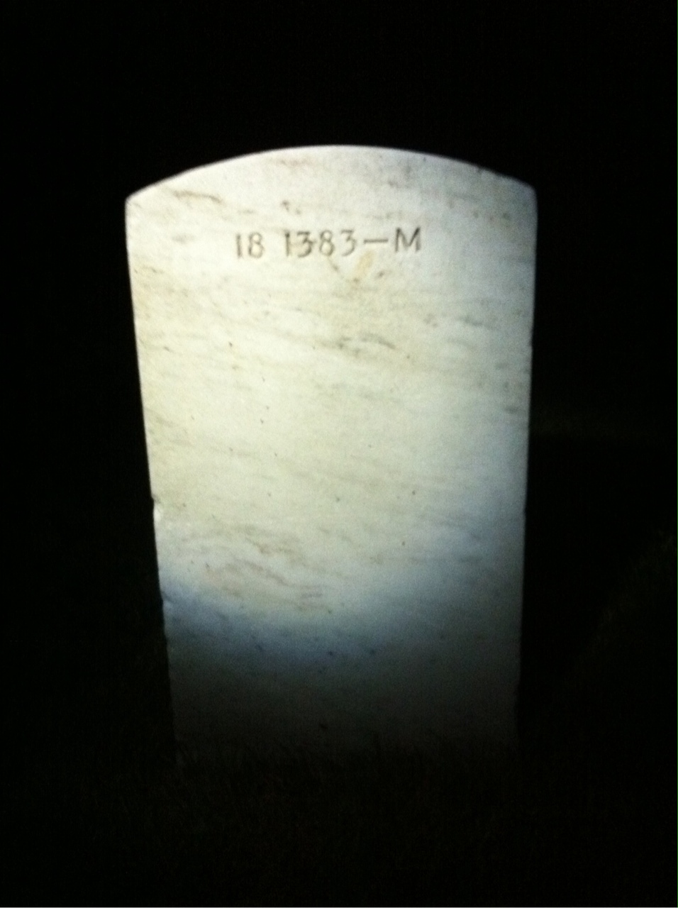 Back of headstone — William Joseph Harmon