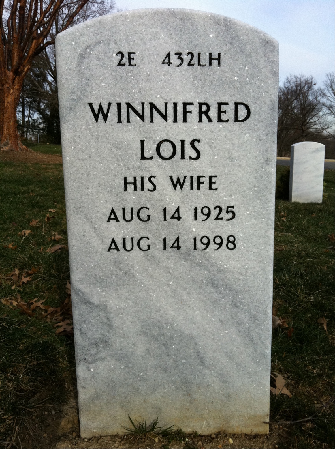 Back of headstone — George Blackwell