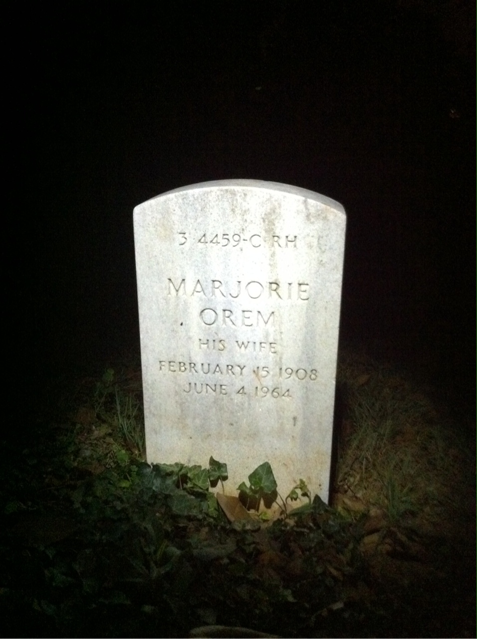 Back of headstone — James Mills