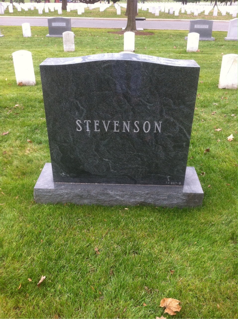 Back of headstone — Harry Stevenson