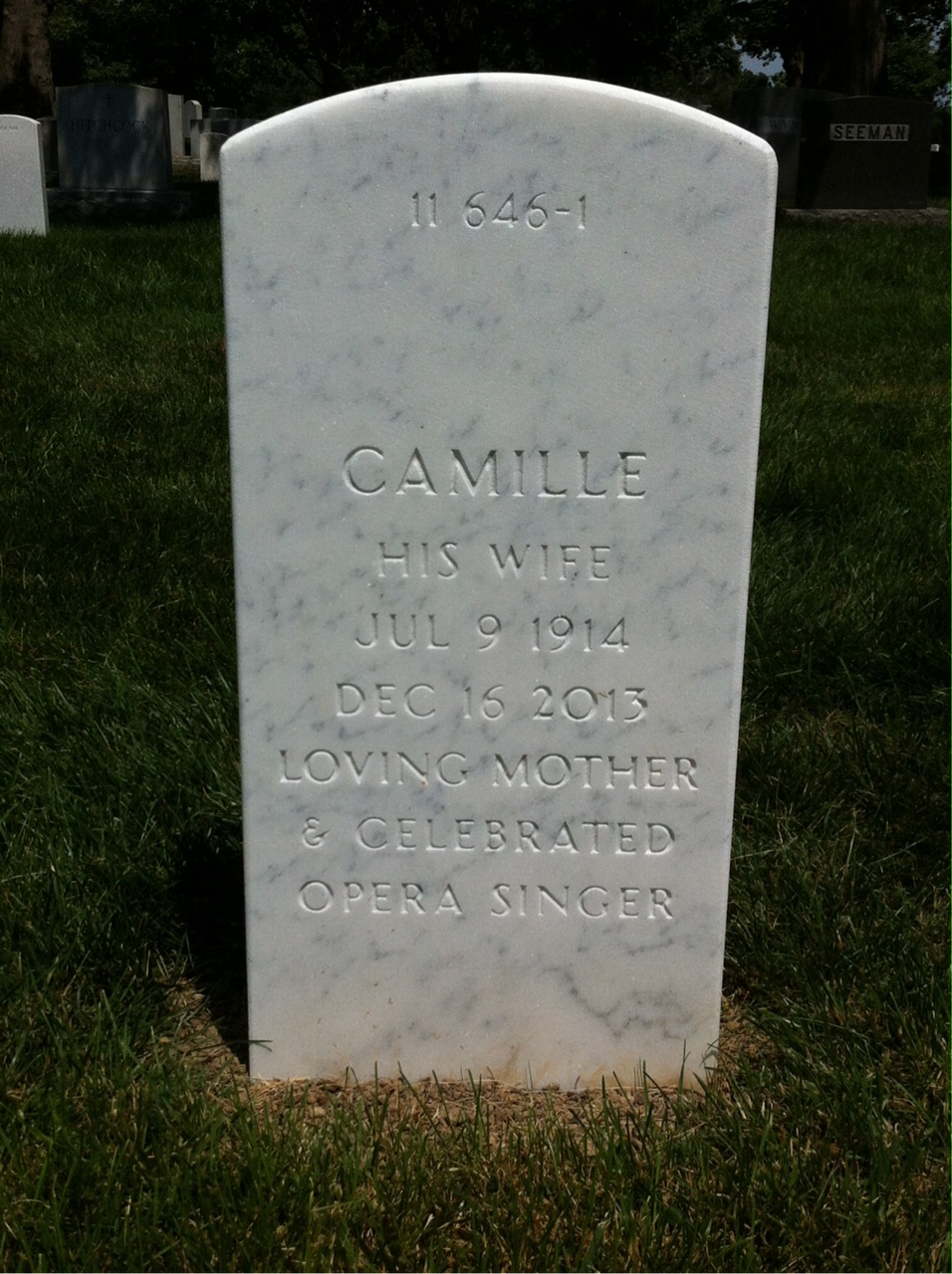 Back of headstone — William Baker