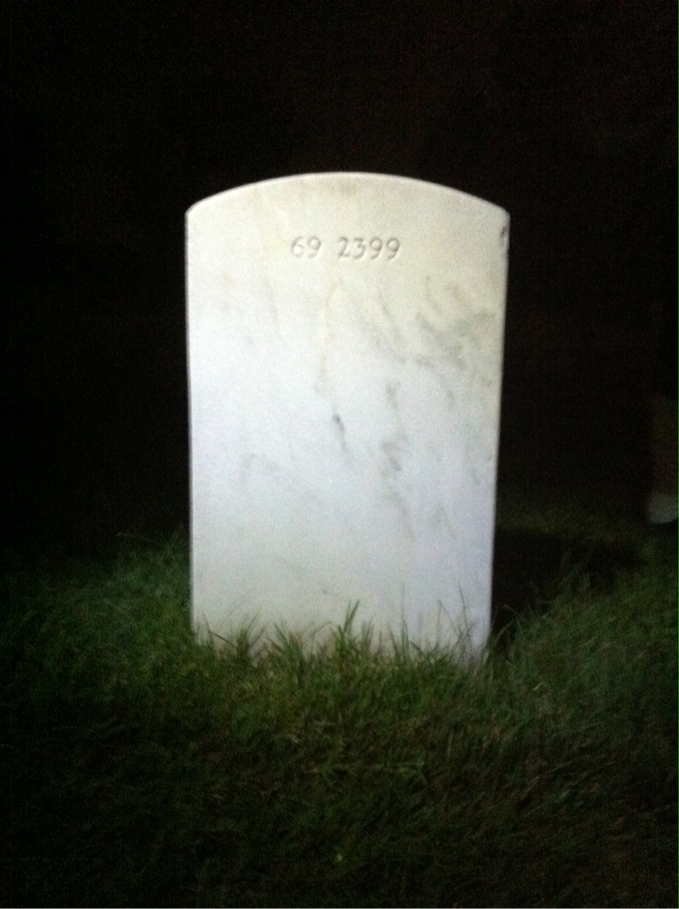 Back of headstone — Wayne D Rice