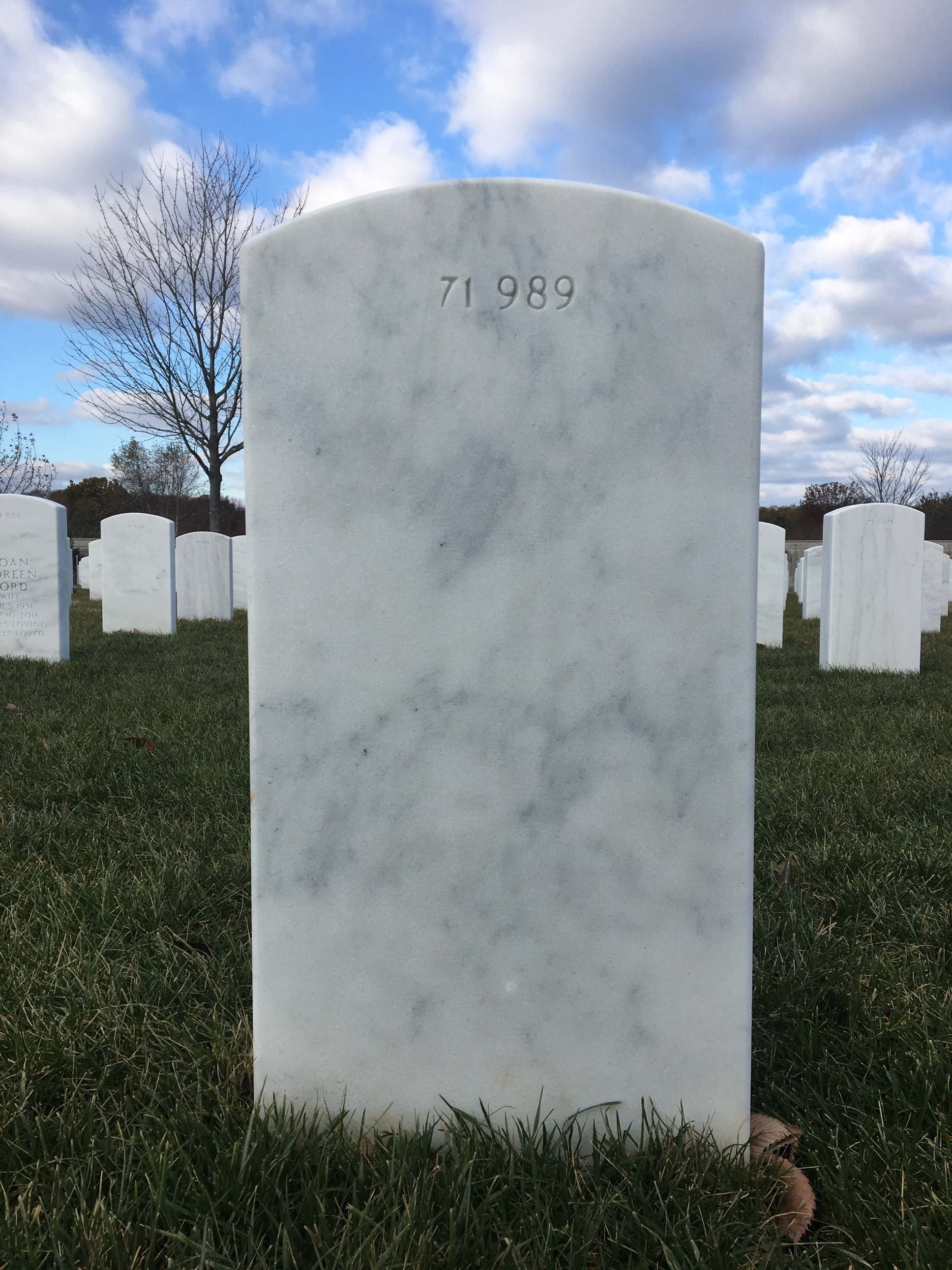 Back of headstone — John Mitchell