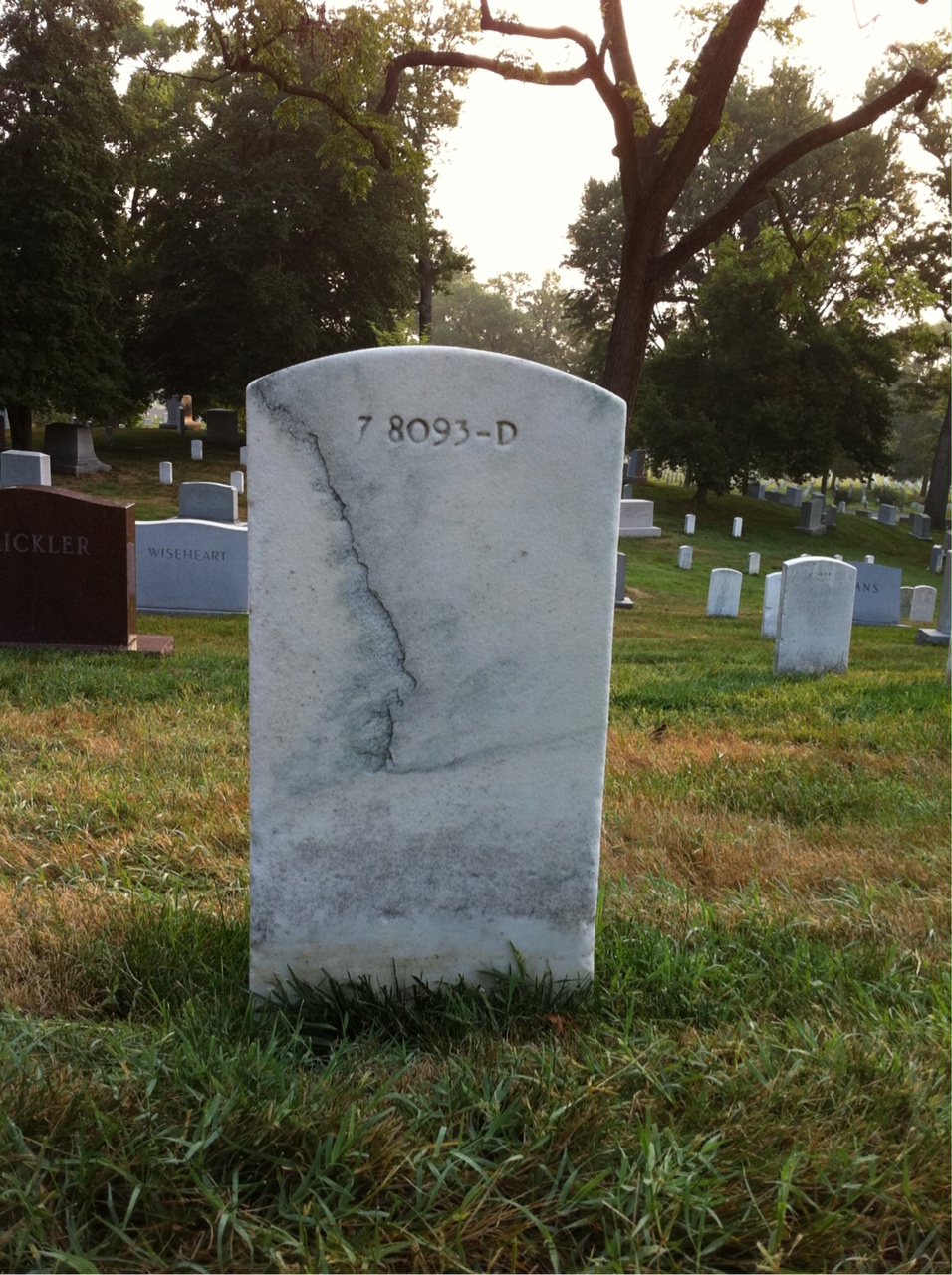 Back of headstone — William Powell