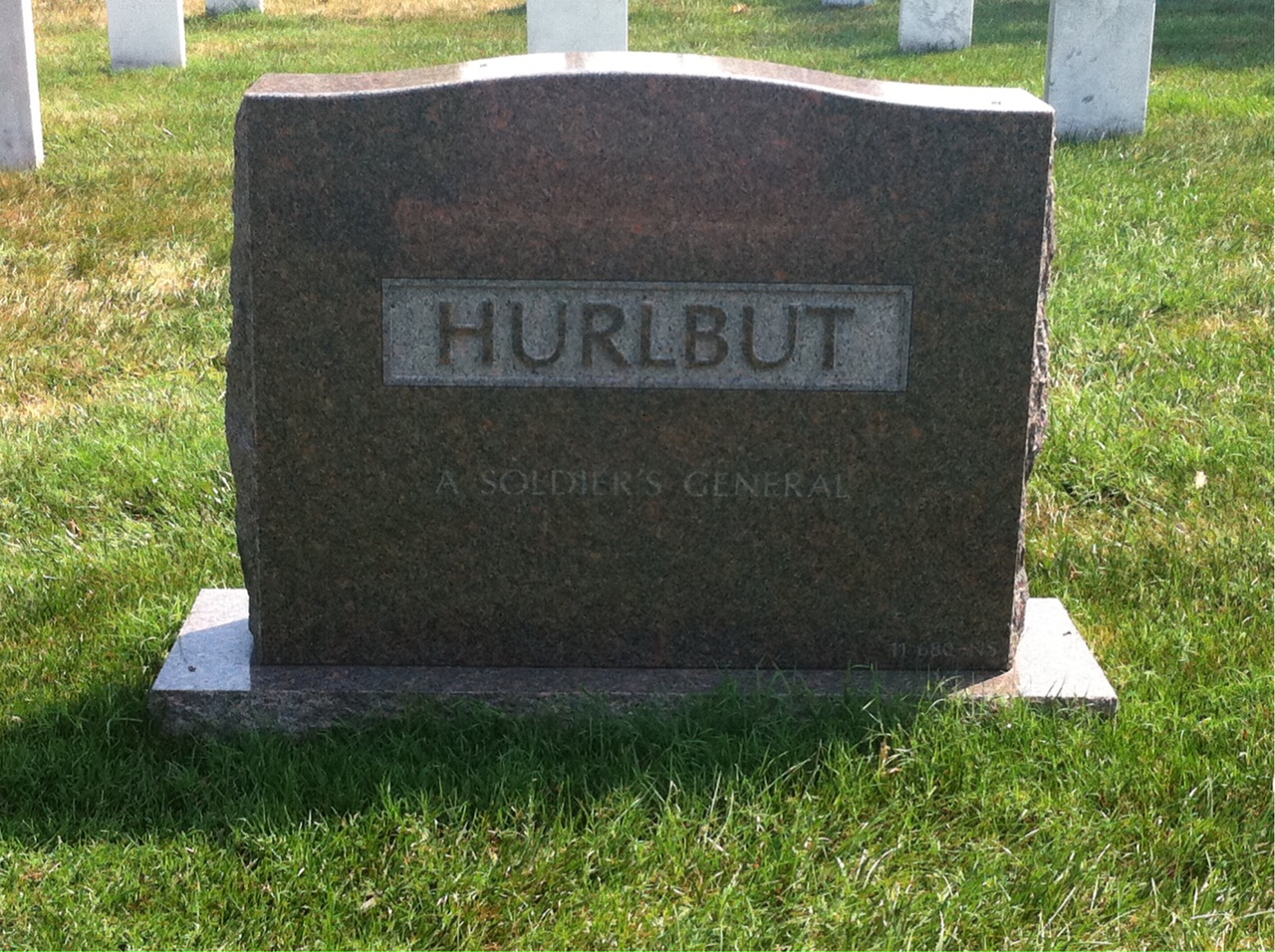 Back of headstone — Oren Hurlbut